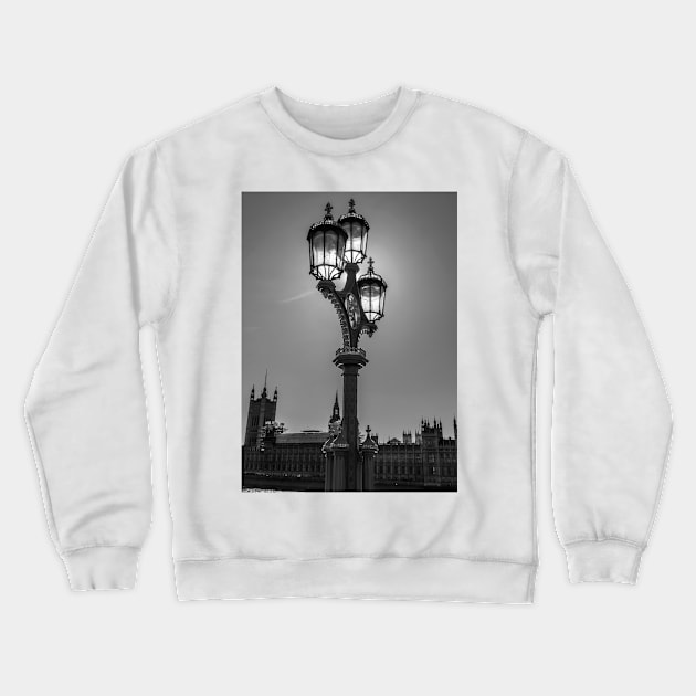 Lamppost in black and white Crewneck Sweatshirt by TDArtShop